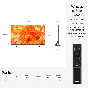 Samsung Smart TV 50-Inch QN70H Neo QLED 4K Quantum Mini LED, HDR 10+, Motion Xcelerator, Adpative Sound+, Gaming Hub, Knox Security, Voice Control with AI(VAC), Alexa Built-in [2026]