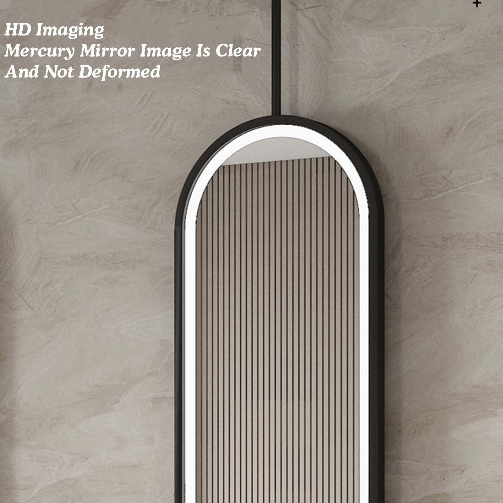 Miroir Suspendu au Plafond sur Tige métallique - Lot de 2, 40 x 80 cm. Réflecteur Mural élégant pour Salle de Bain, Couloir, entrée et Chambre. Décoration d'hôtel raffinée.