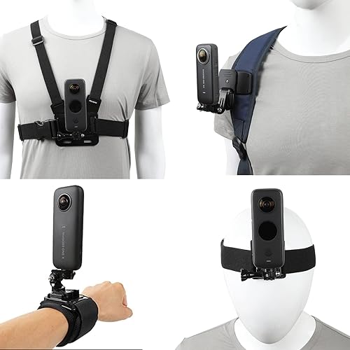 Kit de accesorios para Insta360 One X3X2X, One R, X y GoPro Hero 9, nuevo soporte de correa de cabeza de liberación rápida + arnés de montaje en el