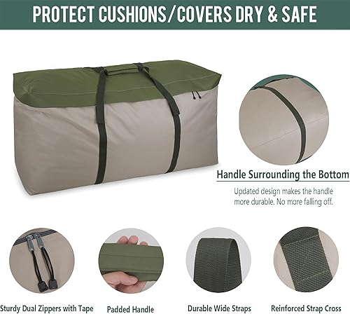 Miniatura 6 de Rachmi Bolsa de almacenamiento para cojines de 60 pulgadas con cremallera cubierta y asa acolchada, bolsa de almacenamiento para árbol de Navidad