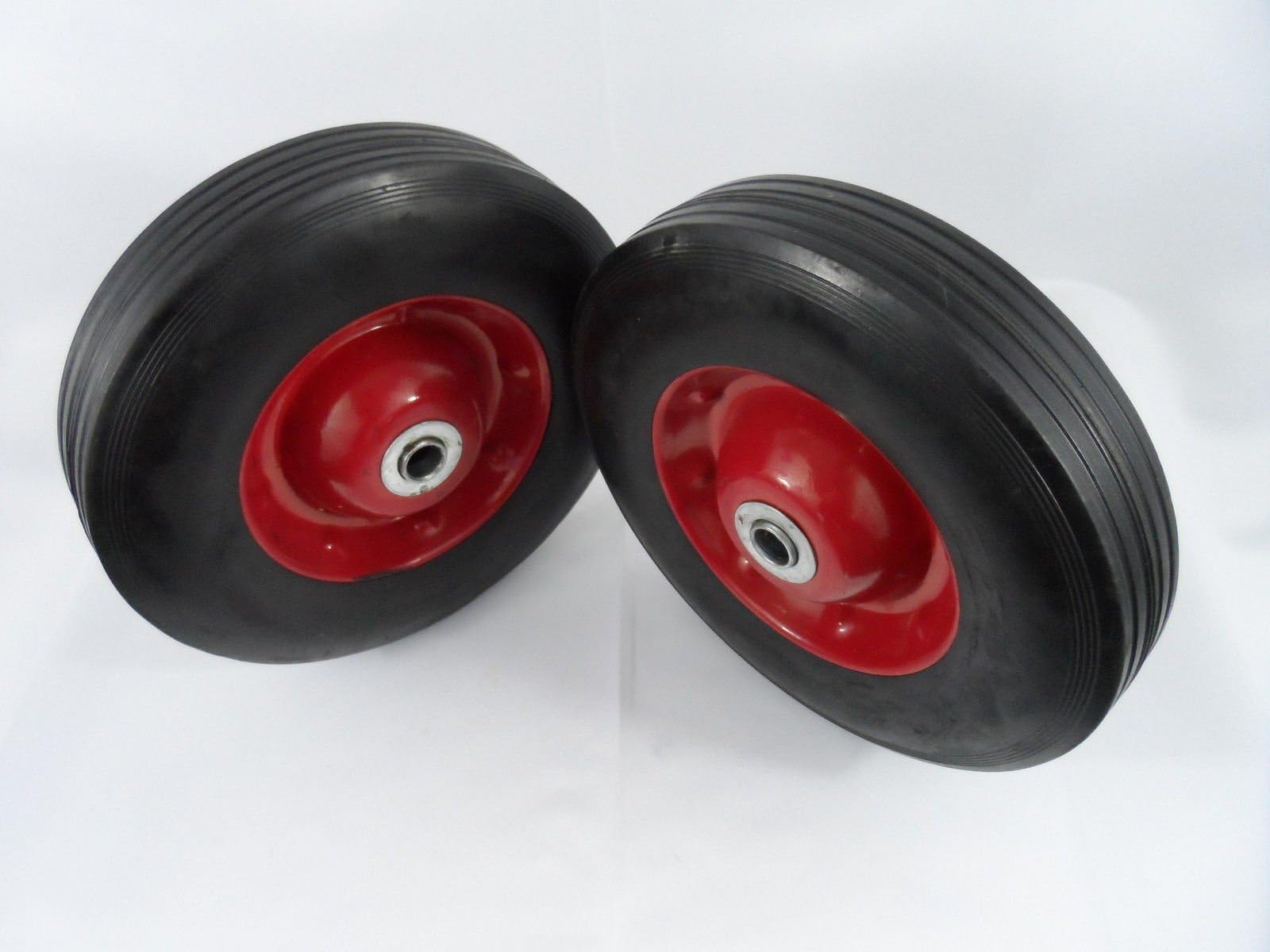 (2) 10" Solid Tires Wheels Rubber Dolly Handtruck Cart No Flat