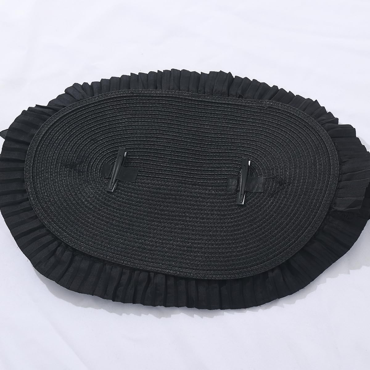 Victorian Womens Tea Party Sun Hat Lolita Bows Florals Flat Straw Hats Brown - Image 9