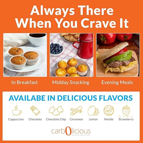 Miniatura 14 de Carb-o-licious - Deliciosos muffins keto con solo 2 carbohidratos netos cada uno, aperitivo saludable sin azúcar con harina de almendras, el mejor