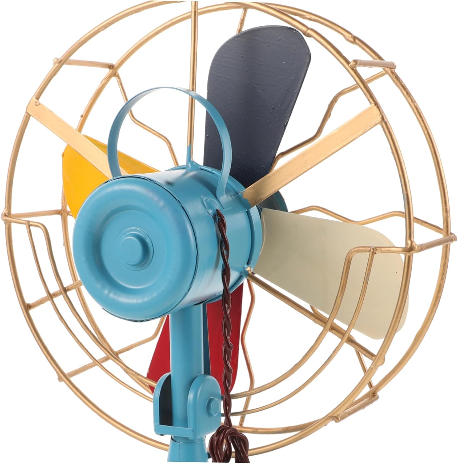 PRETYZOOM Vintage Table Fan Model Retro Decorative Fan Sculpture for Home Office Charming Antique Finish Vintage Decor Accent for Timeless Interiors