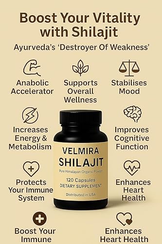 Miniatura 6 de Velmira. Shilajit Cápsulas de resina pura del Himalaya. 1000 mg, verificado en laboratorio, naturales para hombres y mujeres, más de 85 minerales