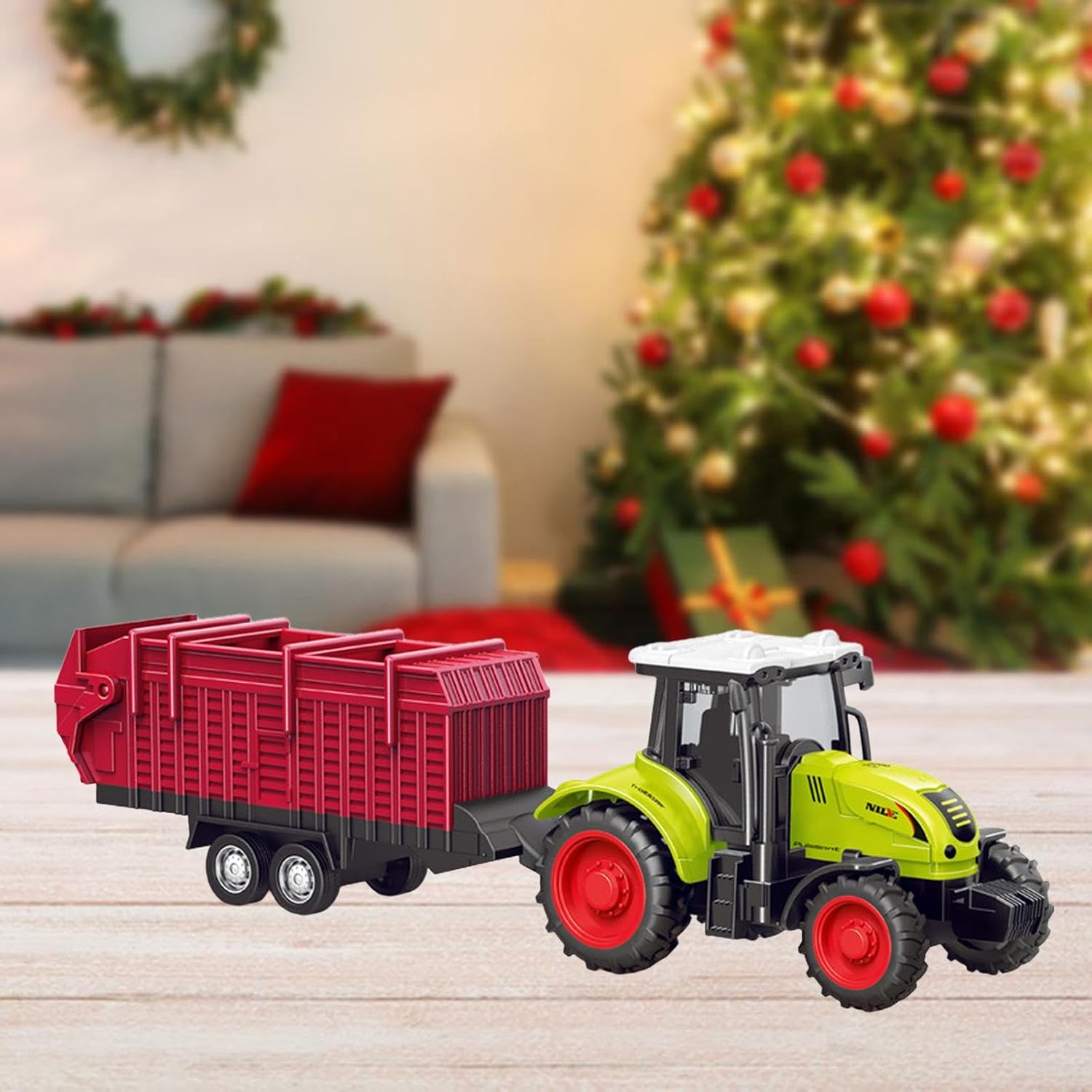 Farmer Tractor Toy Collectible Party Supplies Small Construction Vehicle Friction Powered for Gift, Rice Truck