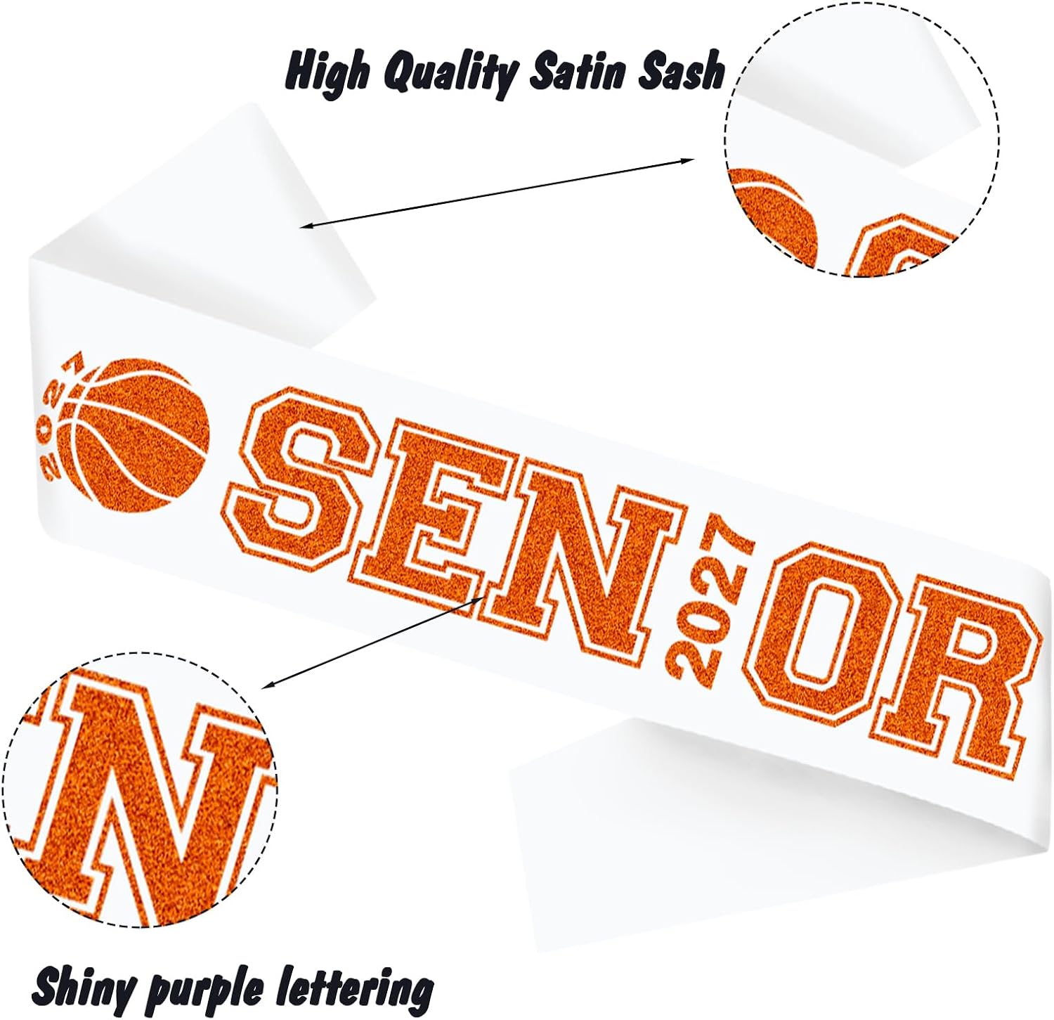 6 Pcs Senior 2027 Satin Sashes
