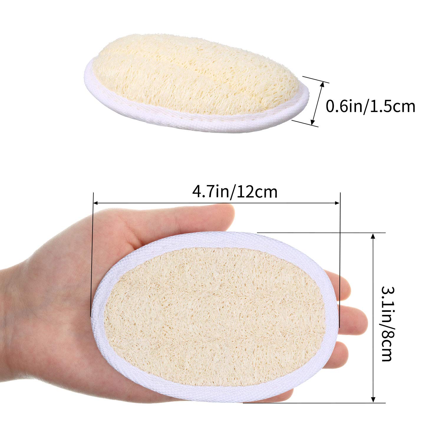 18 Packs Bath Shower Loofah Sponge Pad Exfoliating Loofah Body Scrubber Natural Bath Sponge Brush for Men and Women (Oval) : Beauty & Personal Care