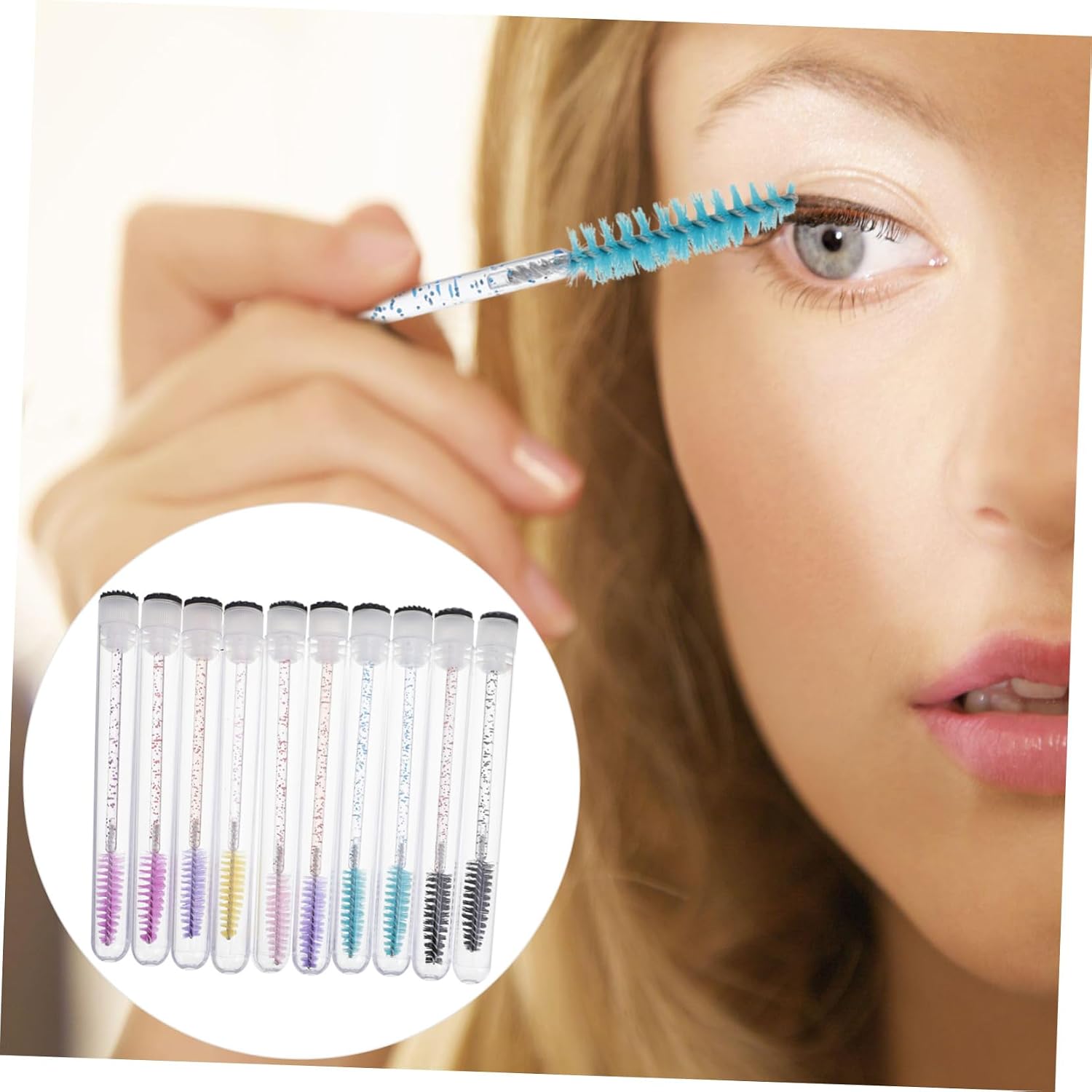 VICASKY 30pcs Disposable Crystal Eyelash Wands with Tube Portable Eyelash Applicator for Makeup Artists and Personal Use Easy to Create Beautiful Lashes