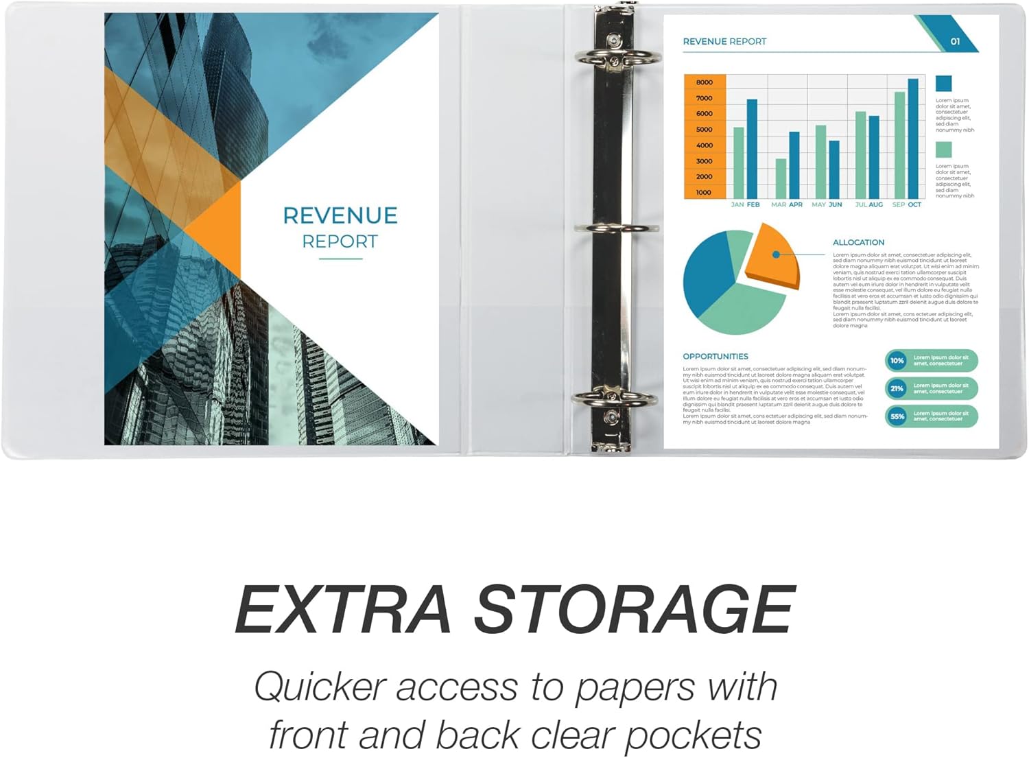 Samsill 2インチ 3リングバインダー 米国製 エコノミーラウンドリング クリアビューカバー シート容量 425枚 学校 自宅