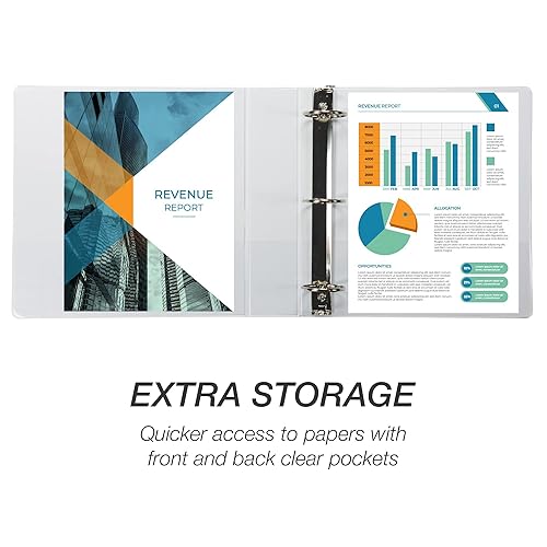Vista 10 de Samsill (MP128567) - Carpeta de 3 anillos redondos de 2 pulgadas, fabricada en los EE. UU., con cubierta transparente personalizable para insertos