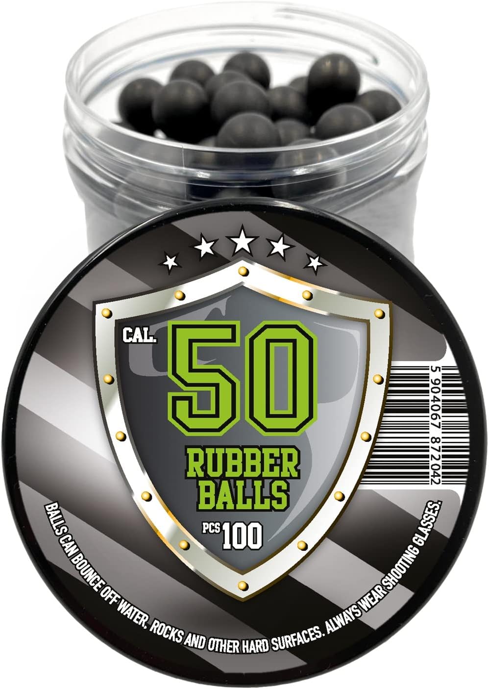 Rubber Balls in .50 caliber 100 x Premium Quality 1.6 grams Hard