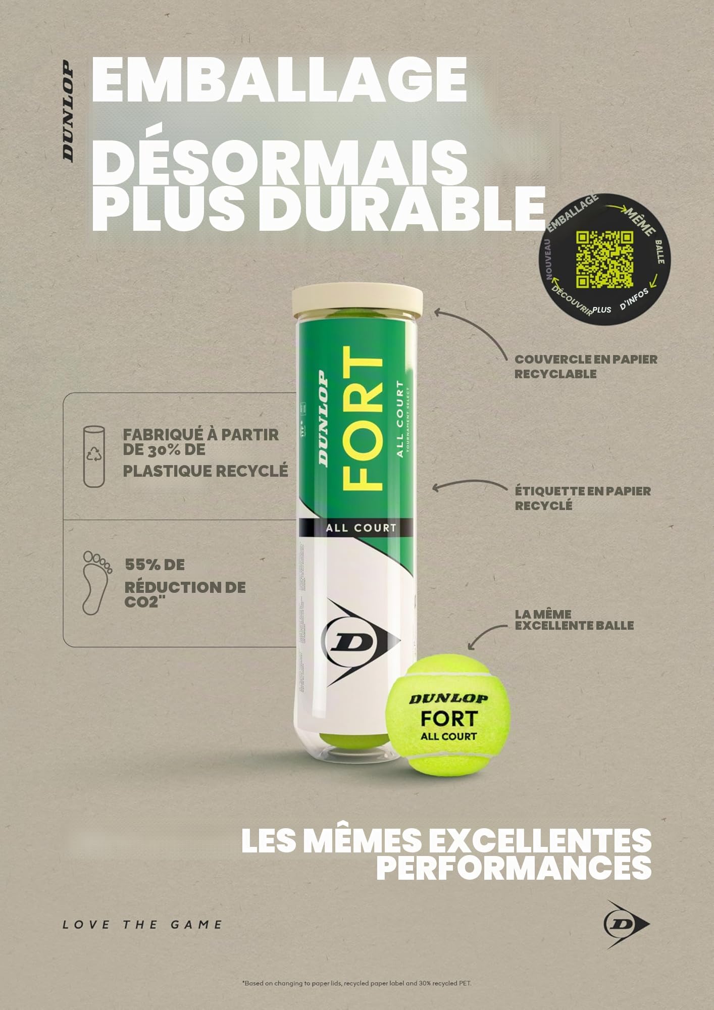 DUNLOP Balle de Tennis Fort All Court TS pour Sable Terrain Dur Gazon