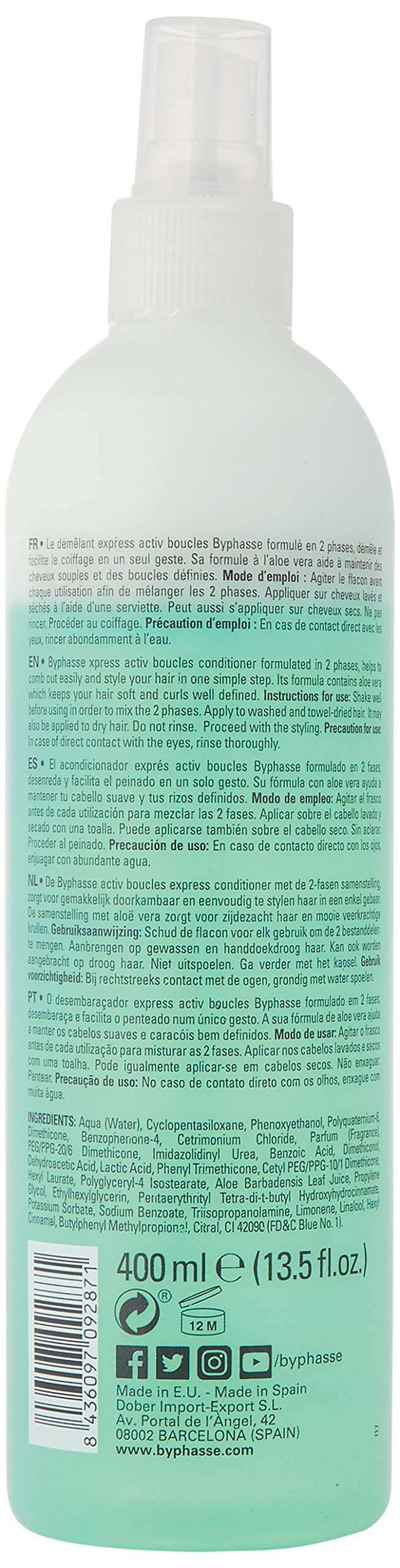 Byphasse Set of 1 Express Detangling Curly Hair 400 ml, Transparent, 400 ml (Pack of 1) - Image 2