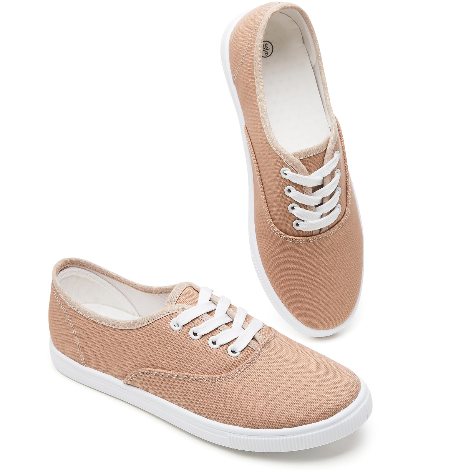 Sponsored Ad - Womens Classic White Sneakers,Low Top White Canvas Shoes,Lightweight Casual Canvas Sneakers