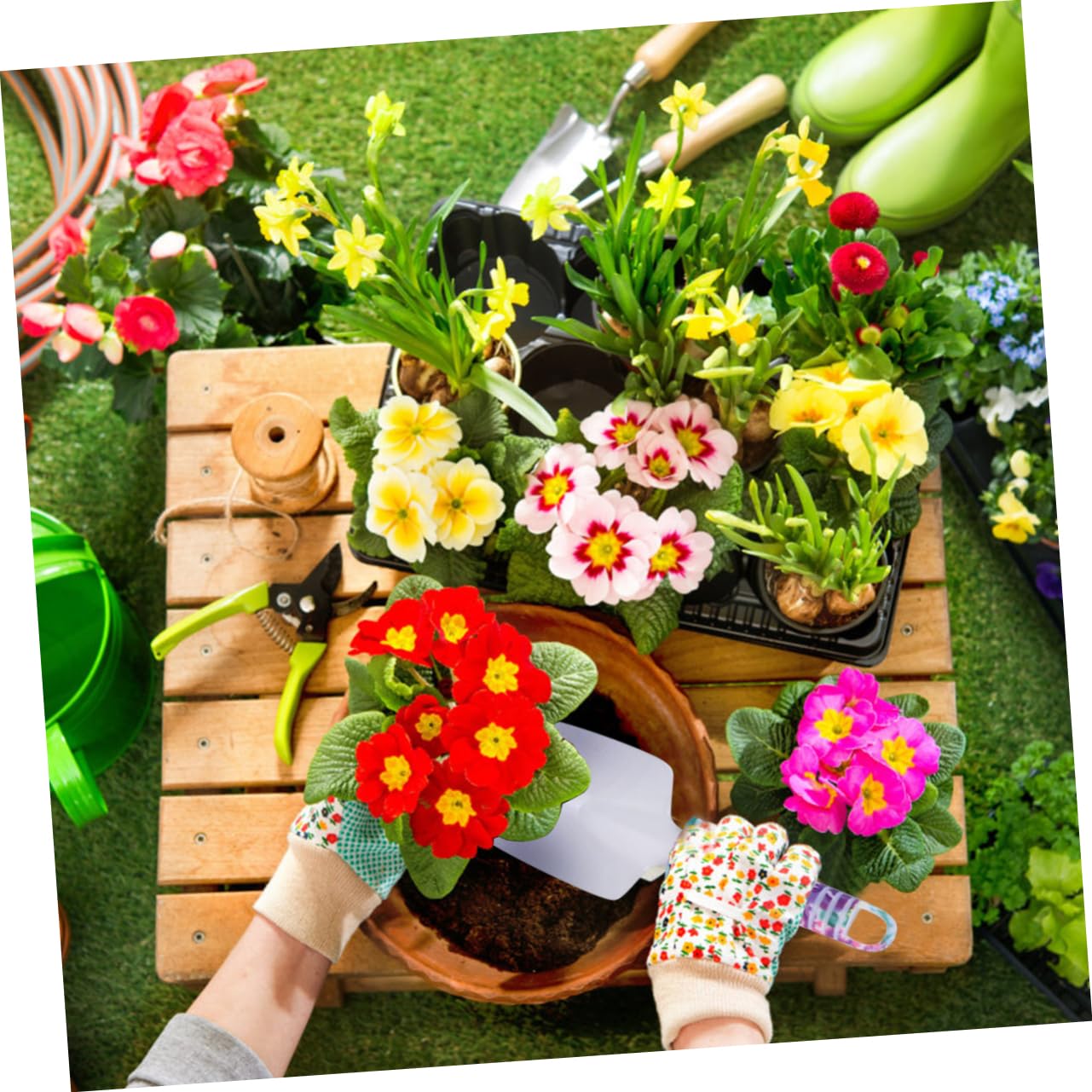 HEMOTON 10pièces Outils De Jardinage avec Râteau Cisaille Pelle Kit De Jardinage Robuste pour Travaux De Et Soulevage De Plantes