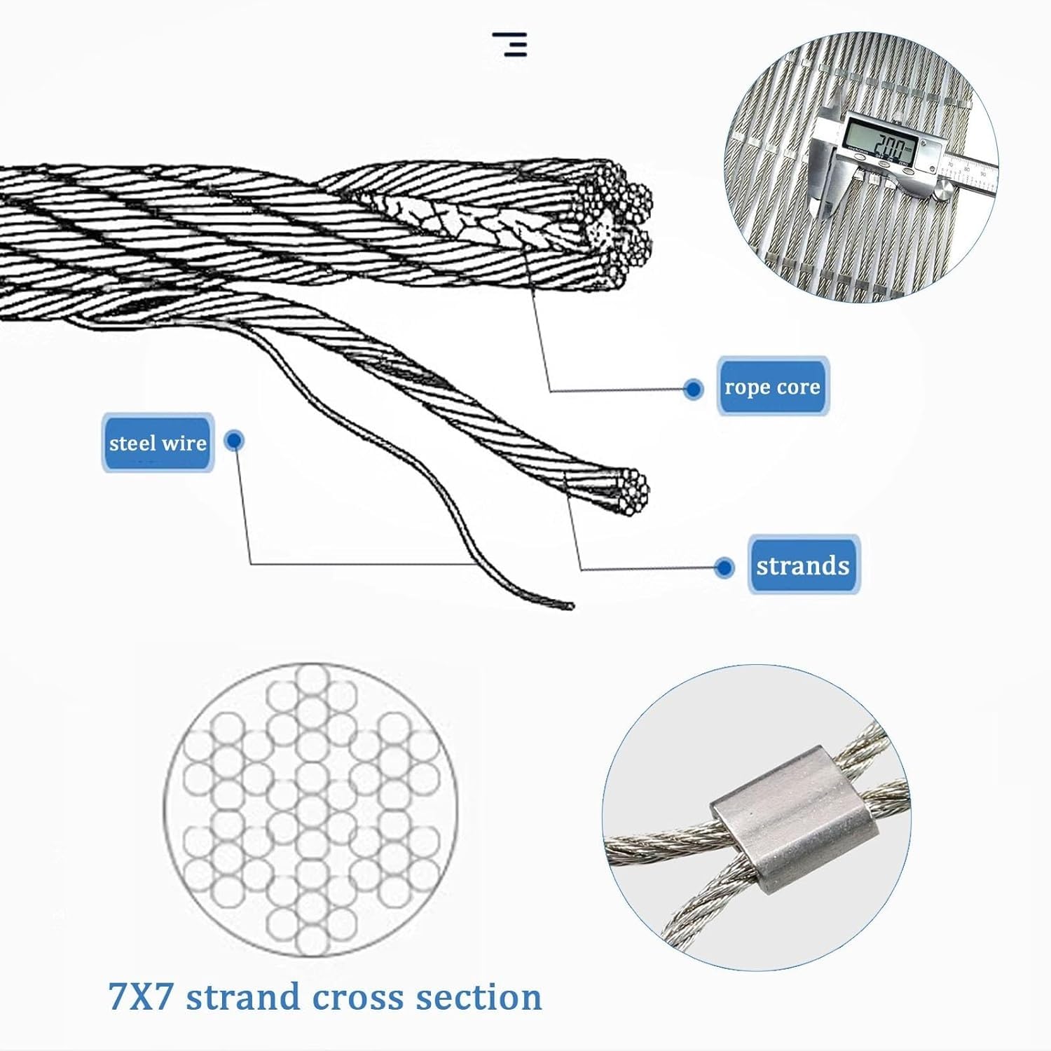 304 Edelstahl-Seilnetz, 10cm/2mm Gartenbegrenzung Fallschutzzaun, Flexibel Schlagzähigkeit Edelstahl-Seilnetz(0.8x30m)