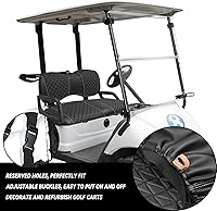 Vista 4 de XUANYUDG0769 Fundas de Asiento Delantero y Trasero para Carrito de Golf para EZGO TXT/RXV Club Car DS/Precedent Yamaha G29, Hechas de Vinilo