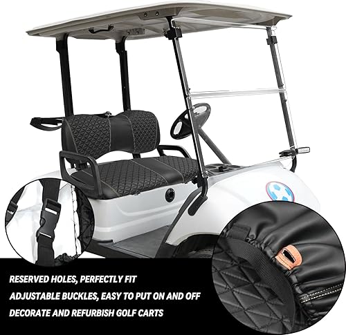Miniatura 4 de Fundas de asiento delantero y trasero para carrito de golf EZGO TXTRXVClub Car DSPrecedentYamaha G29 OEM Cojín de asiento ordinario, cuero de vinilo
