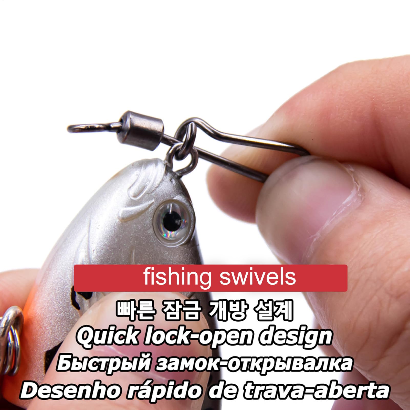 Crochets instantanés rapides - Attachements de leurre robustes, Fixtes en rotation lisse | Accessoires de terminaux de précision, connecteurs sans nœud robustes, matériel de configuration efficace,
