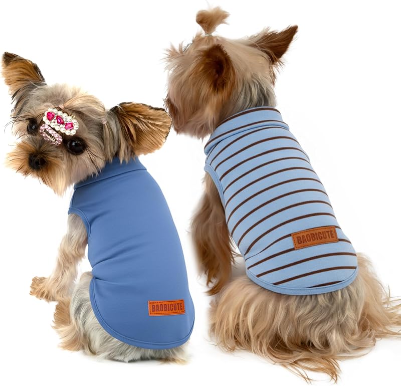 Suéter para Cães de Veludo Macio e Elástico BAOBICUTE, Pacote com 2