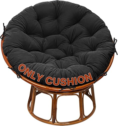 Miniatura 1 de RULAER Papasan - Cojín para silla, para interiores, de 44 pulgadas, redondo, duradero, con 8 lazos, solo para silla Papasan para exteriores