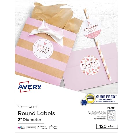 Avery Round Labels 2" Diameter for Easy Printing
