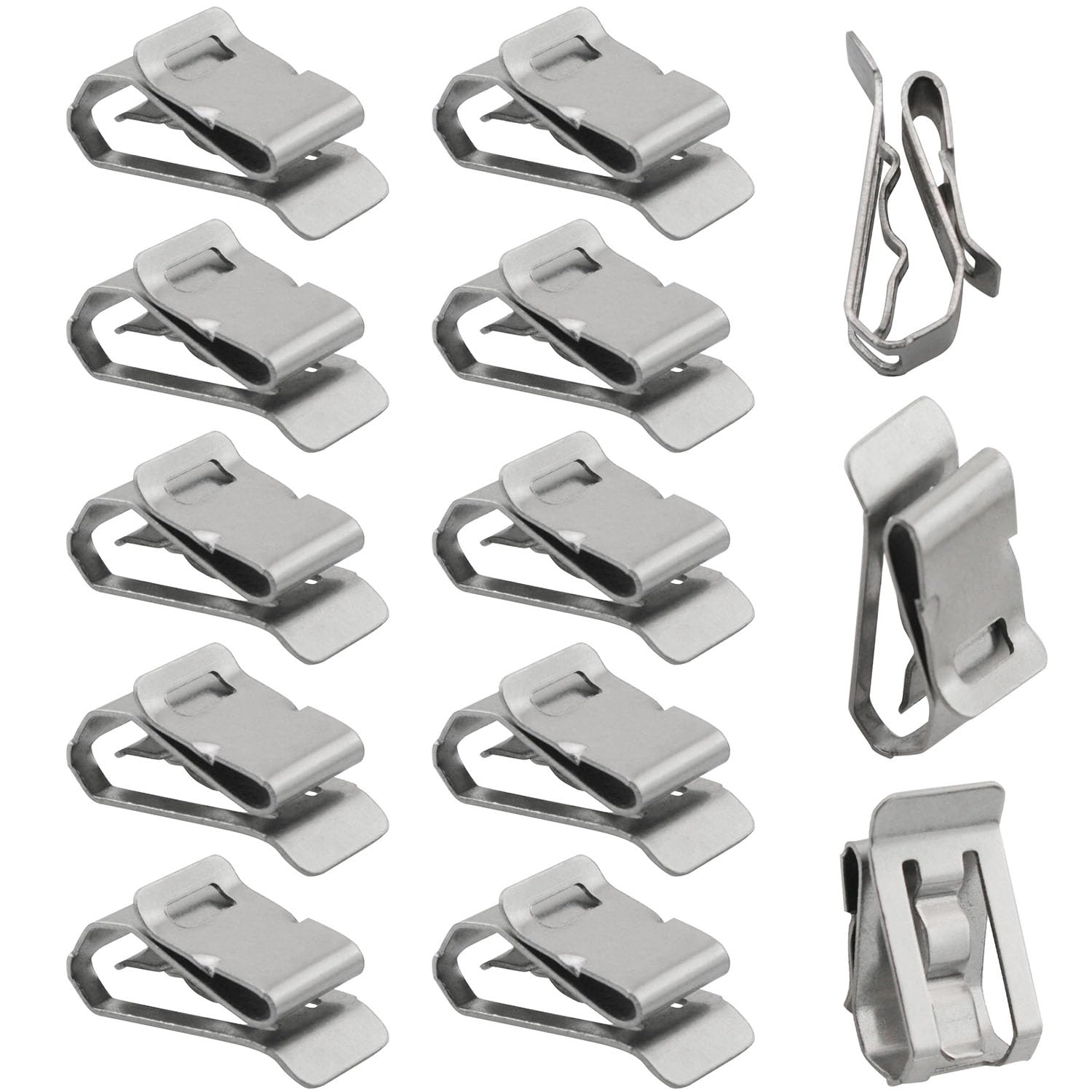 XGNG 50pcs Stainless Steel Cable Clamps Silver Solar PV Cable Snap Clamps Metal Wire Management Clamps 5.0 mm to 7.60 mm Cord Capacity