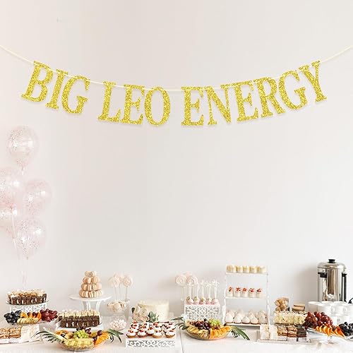 Miniatura 3 de Big Leo Energy Banner, decoración de cumpleaños de Leo, decoración de cumpleaños de 12 constelaciones del zodiaco decoraciones para fiestas