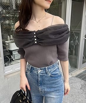NICE CLAUP・オフショルビジューニット(新品未使用) Amazon | [ワンアフターアナザー ナイスクラップ] オフショル