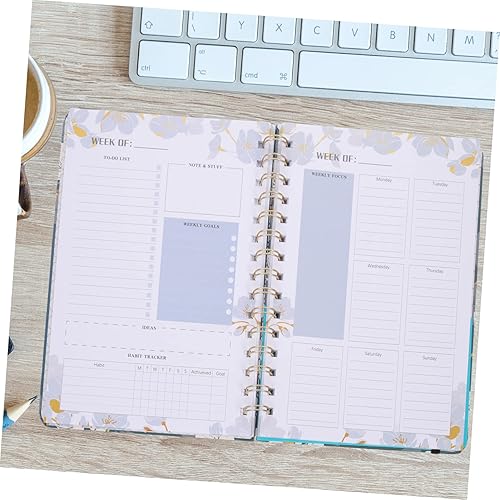 Miniatura 7 de Ciieeo 2pcs Daily Planner Notebook Daily Goals Notebook English Agenda Planner Office Memo Pad Notebooks College Ruled Spiral Notepad Portable Note