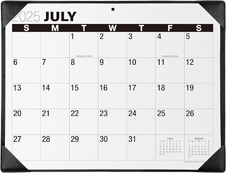 تقويم مكتب نيكميت 2025-2026، تقويم مكتبي مطبوع كبير مع حصيرة سطح المكتب، 21 بوصة x 16 1/2 بوصة، يعمل من يوليو 2025 إلى يونيو 2026، للمنزل والمكتب، أسود
