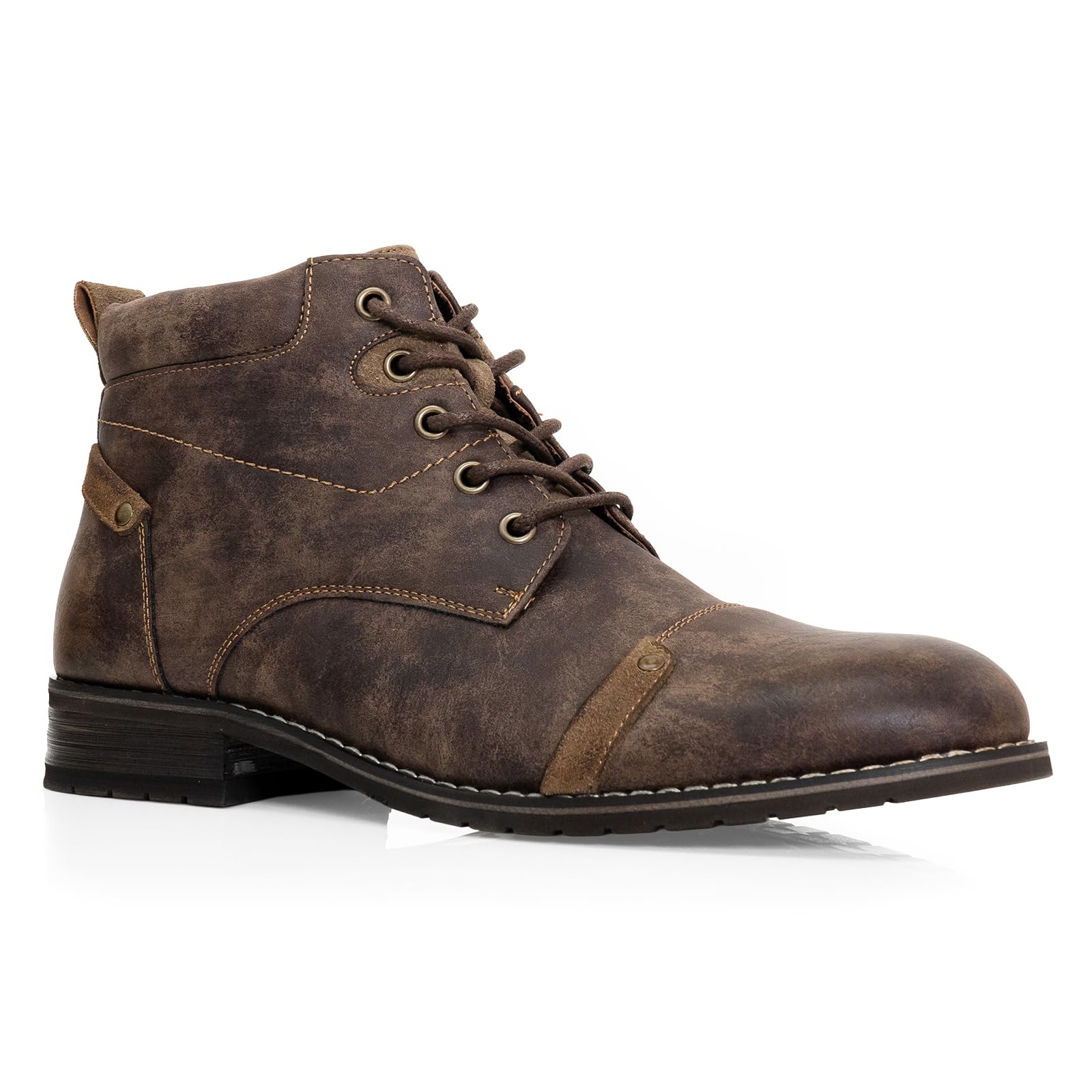 Men's Ankle Boots | Lace-Up Cap Toe Chukka Style Dress Boot | Casual Fashion for Work