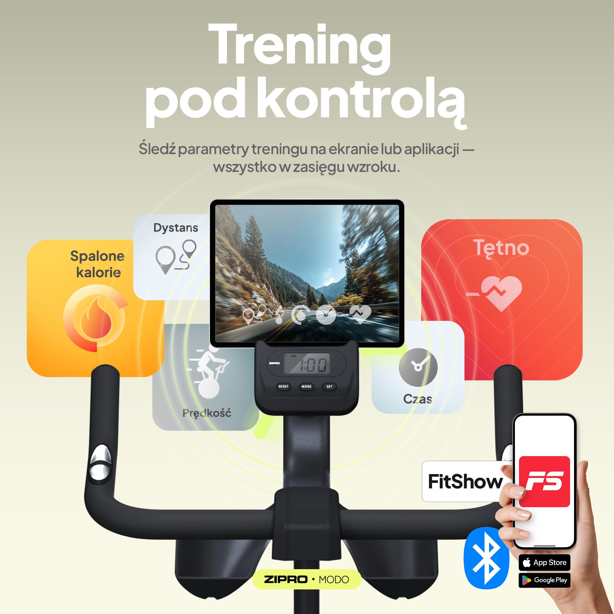 ZIPRO Rower Stacjonarny do Treningu Cardio Nóg w Domu Pomieszczeniu z Uchwytem na Bidon Wyświetlaczem LCD Cichy max 120kg Opór Mechaniczny Ergonomiczne Siodełko Regulowana Wysokość – MODO
