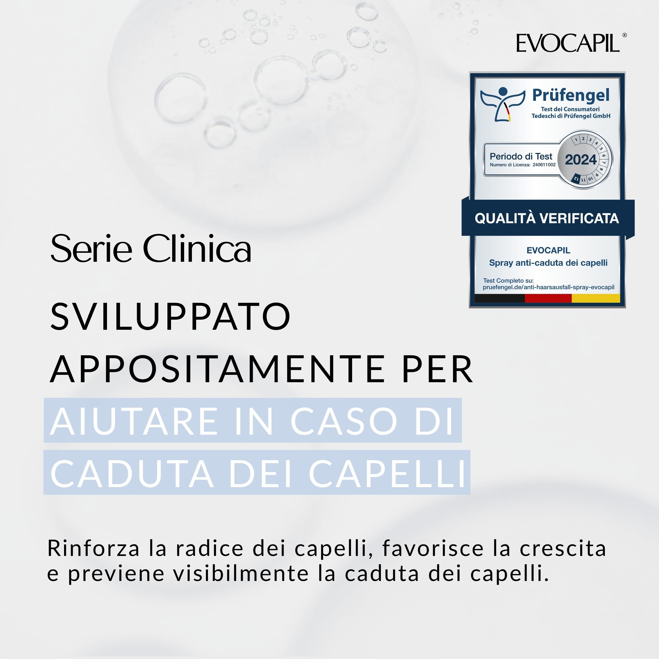Evocapil Plus Spray Anticaduta – 5% Procapil & Complesso Vitaminico – Rosmarino, Menta & Cheratina – Spray crescita capelli per tutti i tipi di capelli