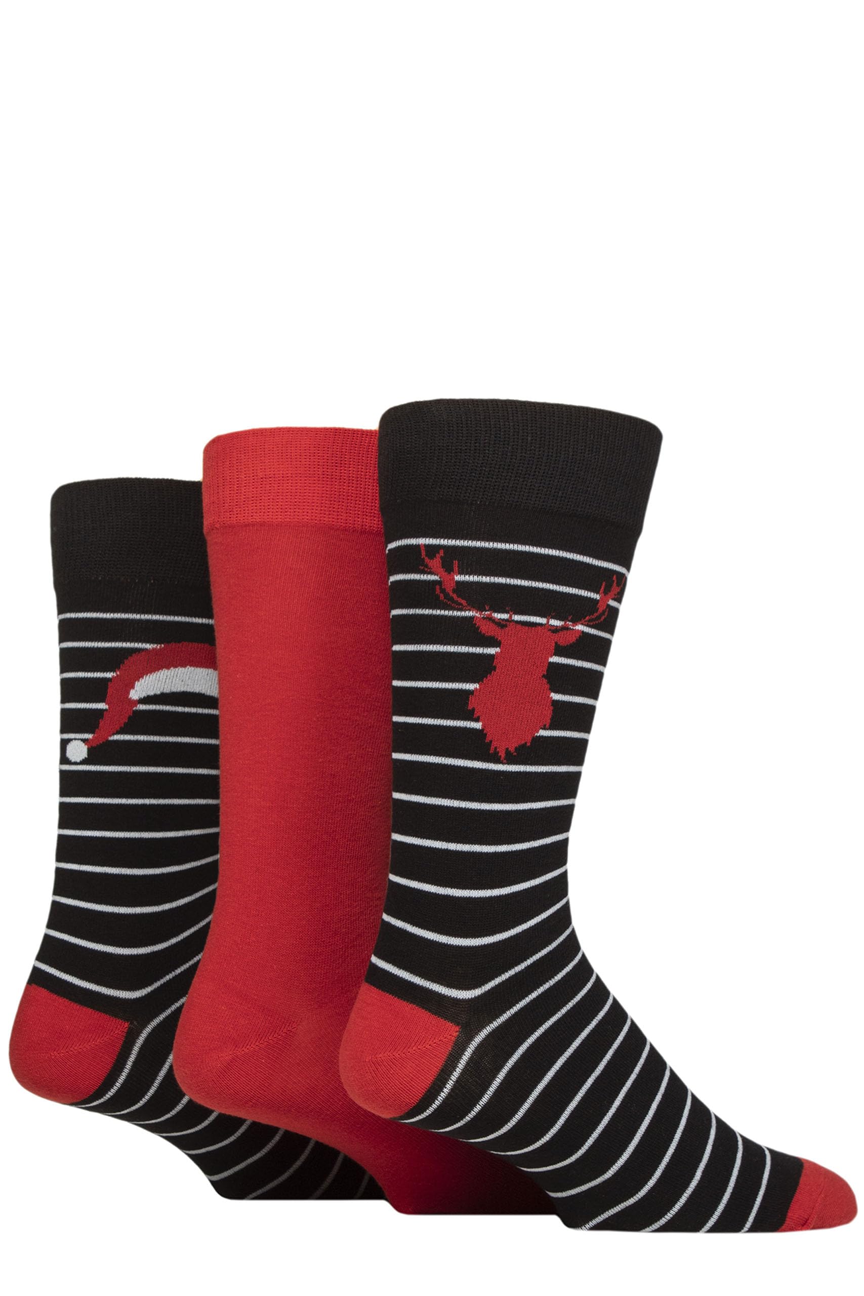 Sockshop Men's Deer Wildfeet Christmas Socks - Soft Cotton, Fun Novelty Festive Patterned Xmas Gift Multipack Of 3 Size 7-11 (Uk, Numeric, 7, 11, Regular, Regular, )