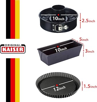 Kaiser 66621364 Classic 4 Piece Cake Mold Set, Black