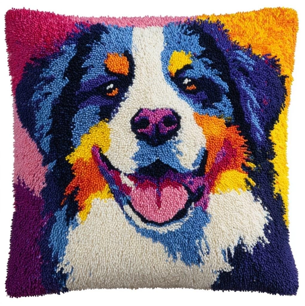 Henypt Latch Hook Kits for Beginners & Adults,Bernese Mountain Dog