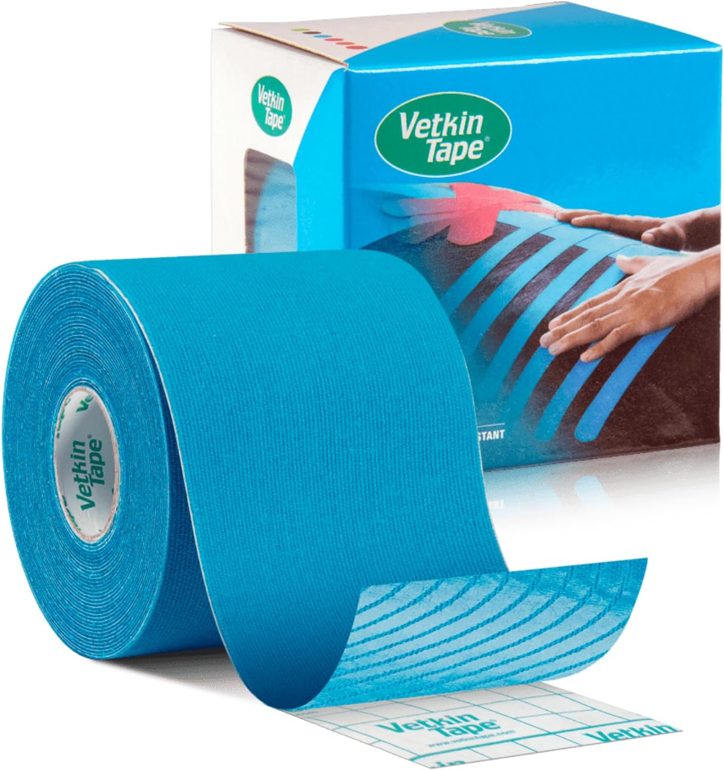 VetkinTape Canine & Equine Kinesiology Tape | Veterinary Medical Tape | Vet Wrap for Joint Support & Pet Care | Self Adhesive Bandage Wrap | Blue | 2.4in | (Pack of 1)