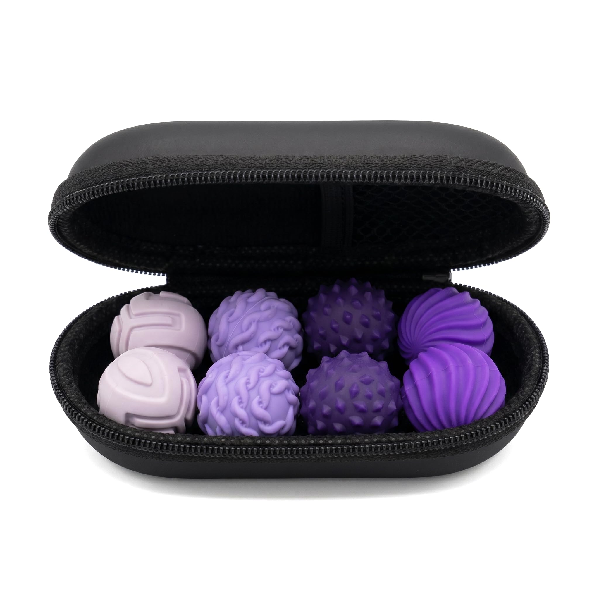 8 piece Magnetic Sensory Fidget Ball Stress Relief Desk Toy for Focus and Anxiety Soft Silicone Textured Surface 2 cm Diameter Quiet Portable Design (Purple)