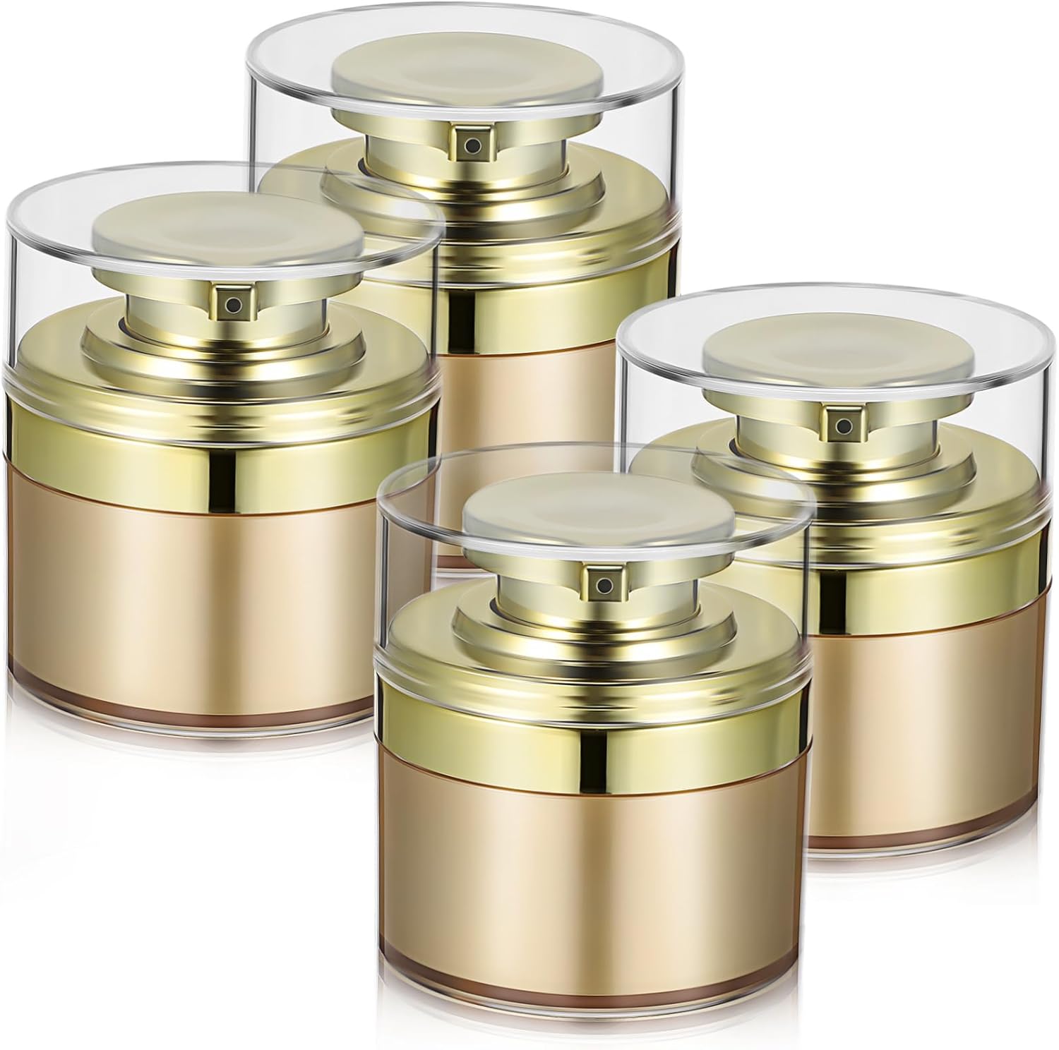 IWOWHERO 30ml Refillable Airless Pump Bottles Cream Pump Dispenser Travel-sized Skincare Jars