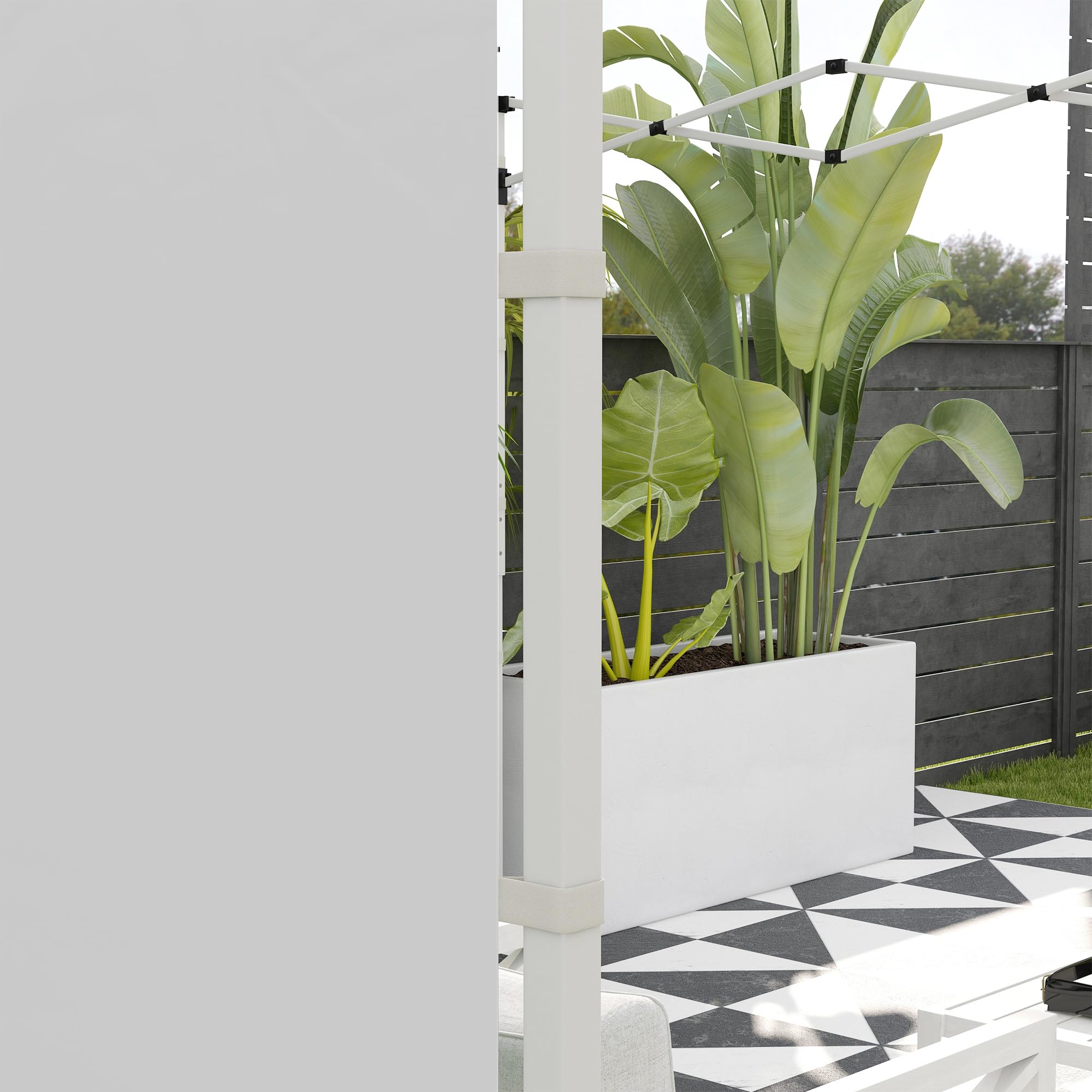 Outsunny Set 2 Pareti Laterali per Gazebo 3x3 m e 3x6m 295x195cm Bianco | Teli per Gazebo, Finestre, Tende Avvolgibili, Tessuto Oxford