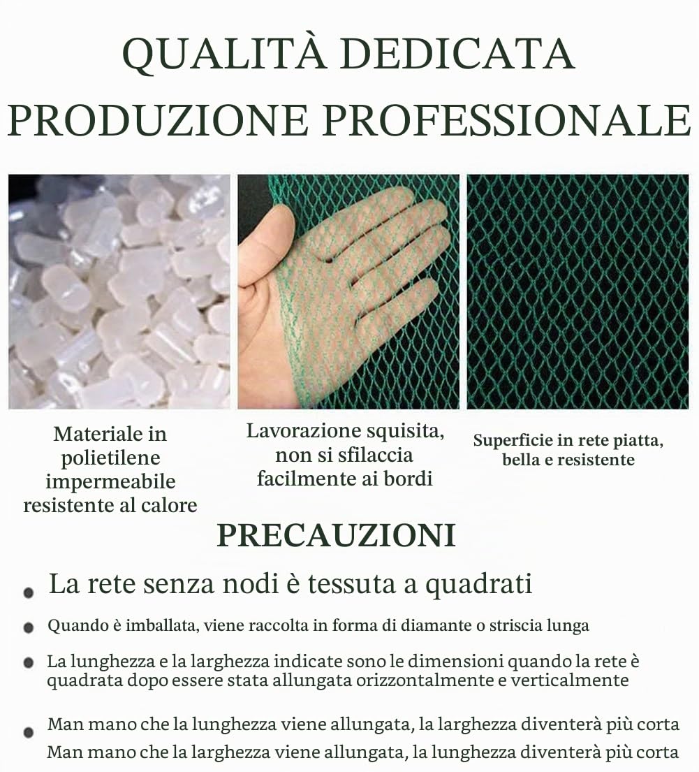 Rete antigrandine da giardino, Rete antigrandine for orto, maglia da 5 mm, verde, misure multiple(8x10m)