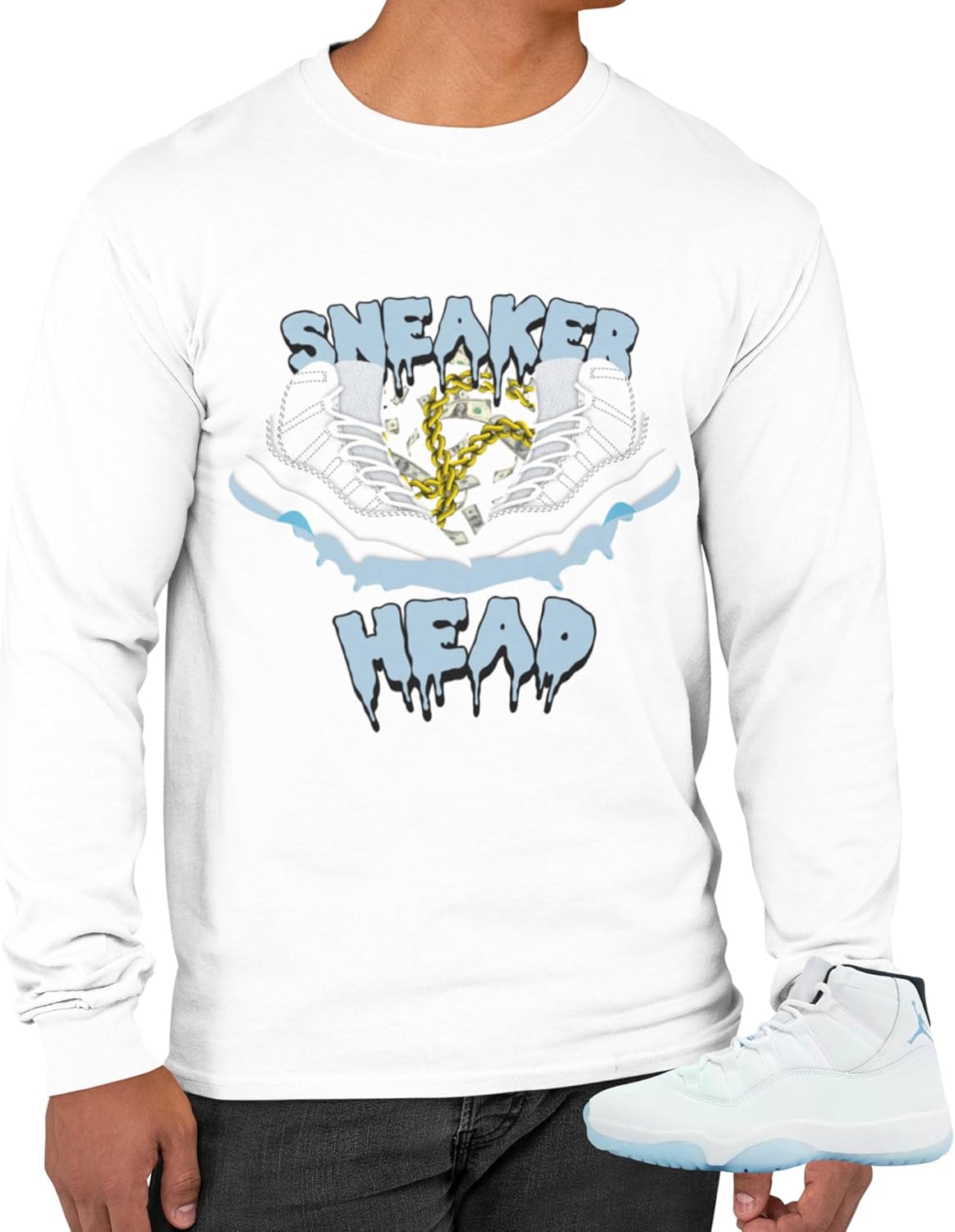 Long Sleeve Shirt to Match Jordan 11 Retro Legend Blue Urban Graphic L/S Tee