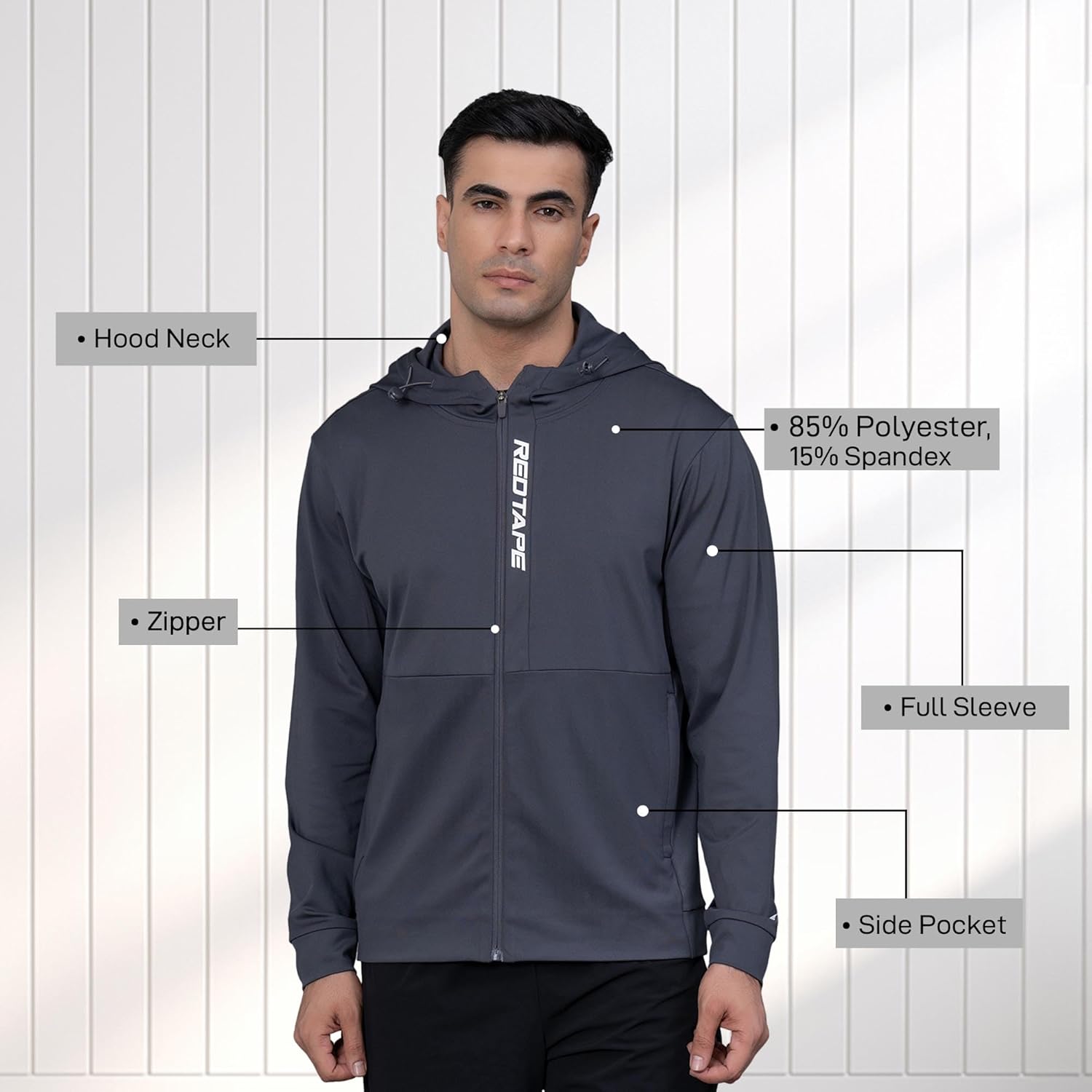 Red Tape Athleisure Hoodie for Men | A Fusion of Style and Comfort