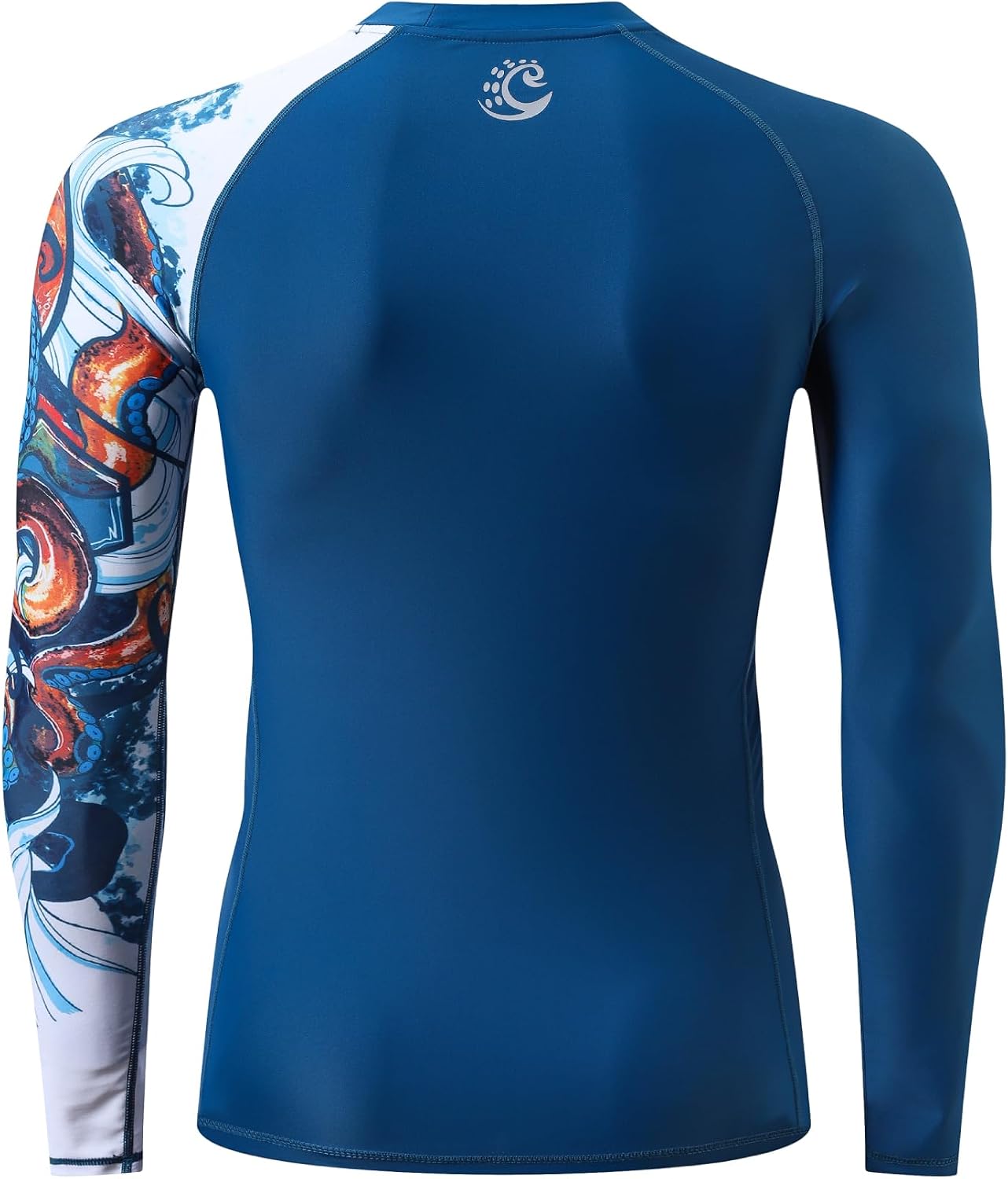 HUGE SPORTS Men's Swim Shirts Long Sleeve UPF 50+ Rash Guard Sun Shirts UV Sun Protection