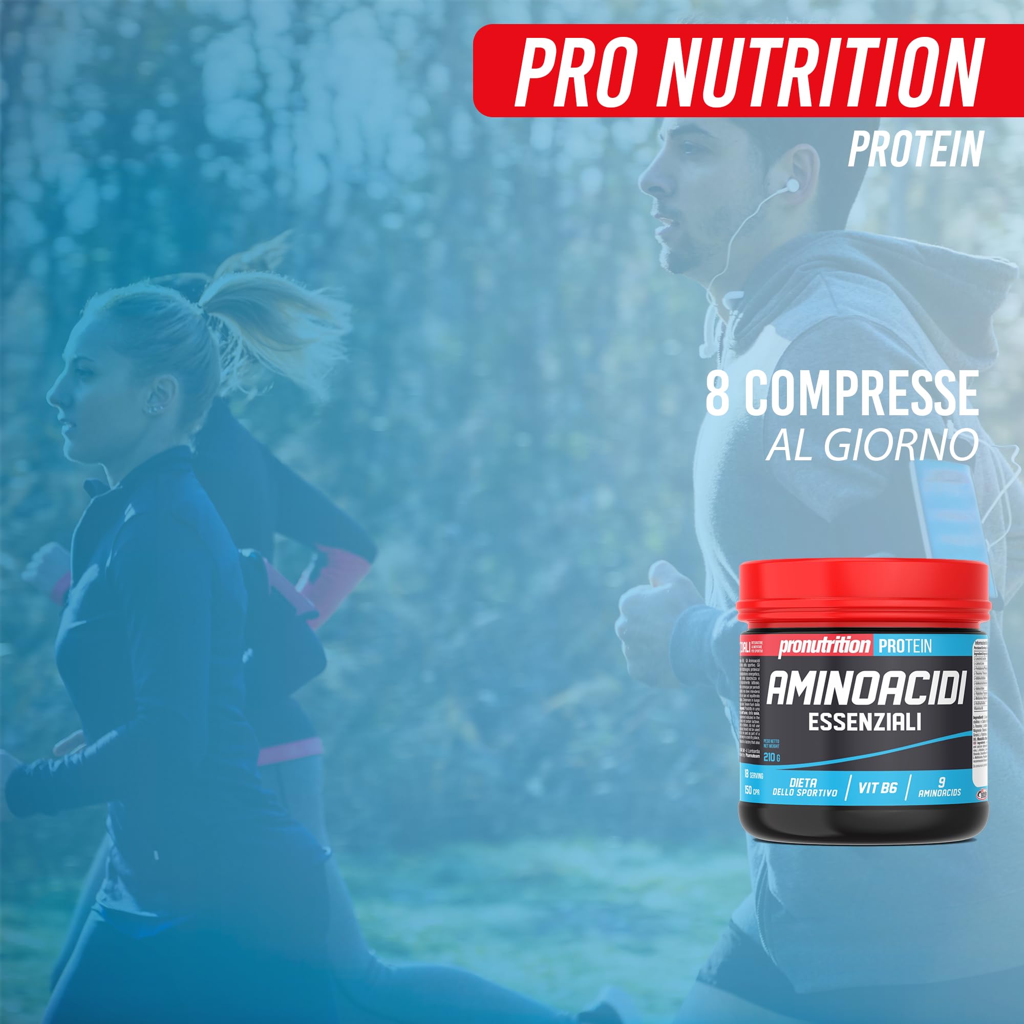 PRO NUTRITION Aminoacidi Essenziali 240 cpr, Integratore Alimentare, Riduzione della Stanchezza, Diminuzione dell’Affaticamento dell’Organismo, Azione Energetica, Bilancio Azotato Positivo - Vitamin