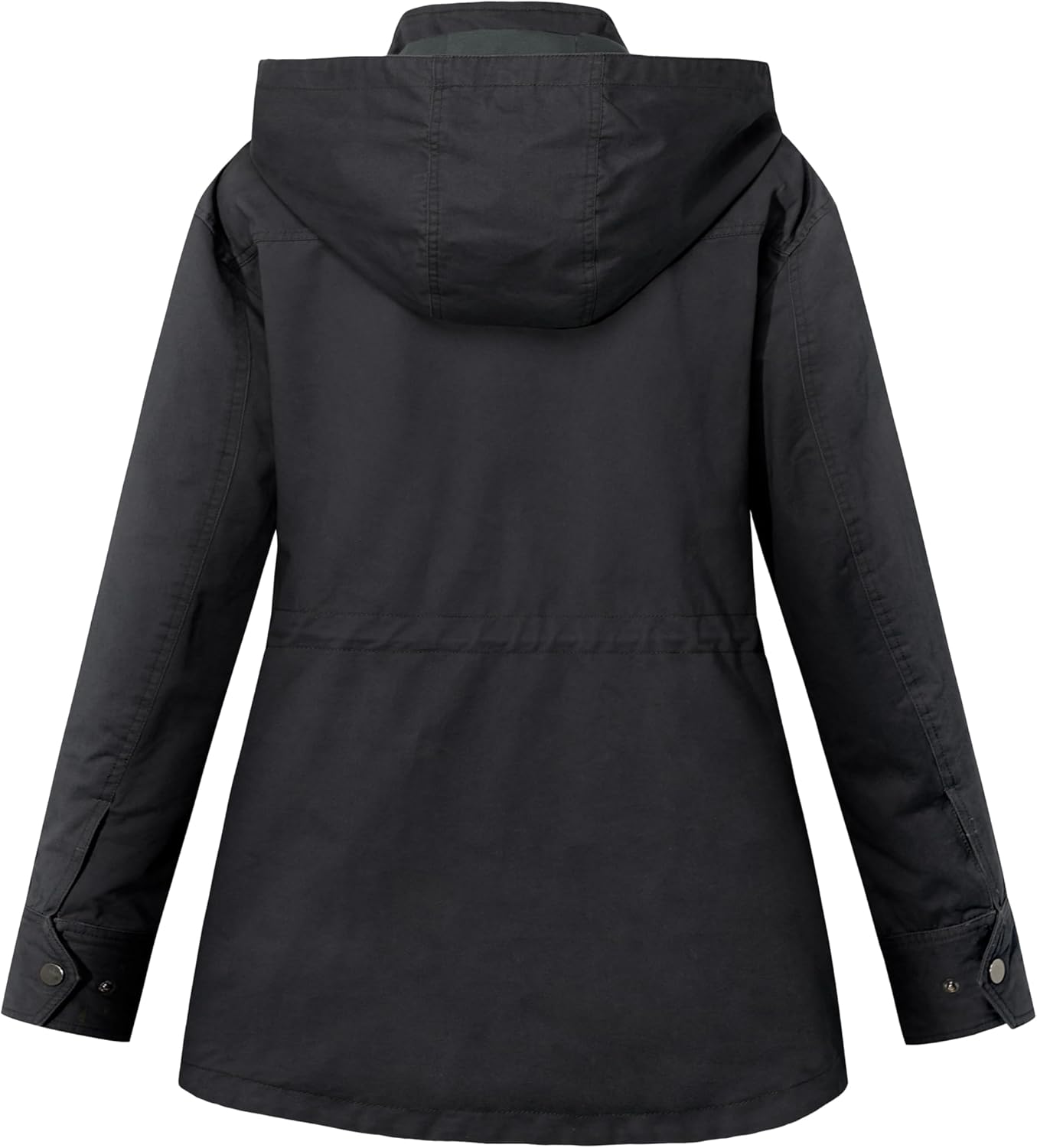 Soularge Women's Plus Size Military Cotton Jacket with Detachable Hood - Image 3