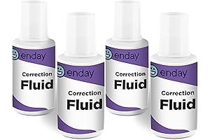 Enday White Out Liquid Correction Fluid, Multi-Purpose 4 Pk