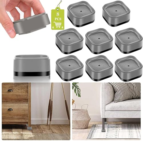 Miniatura 85 de 4 Pack Furniture Risers 1 Inch, Adjustable Bed Risers Heavy Duty for Table Desk Couch Chair Sofa Cabinet Bed Legs Dorm, Square Stackable Bed Raisers